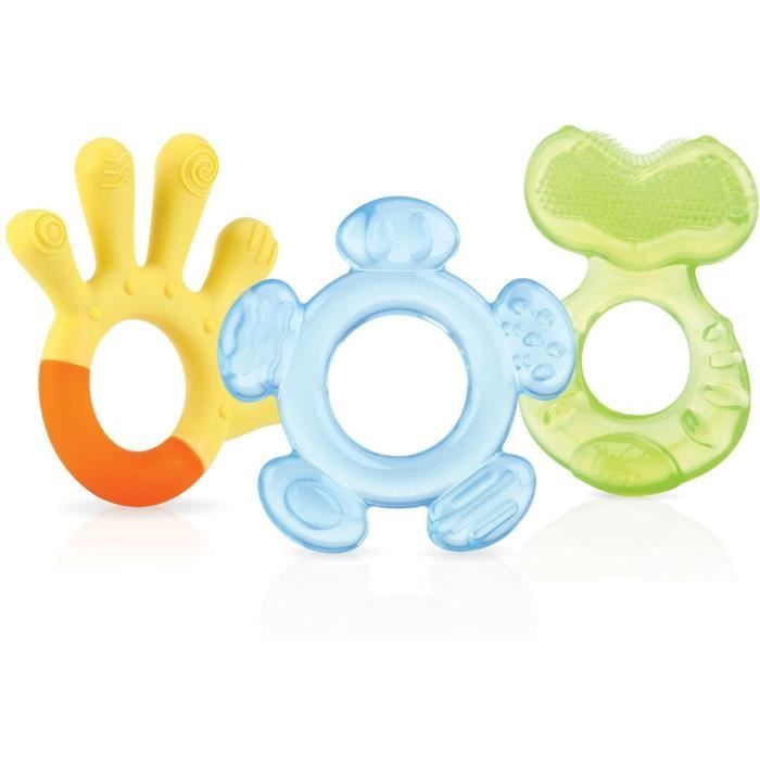 Anelli da dentizione - NUBY - Senza BPA - Confezione da 3 - Dai 3 mesi
