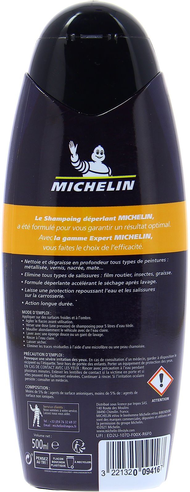 Shampoo - MICHELIN - Idrorepellente per auto esperto - Asciugatura rapida