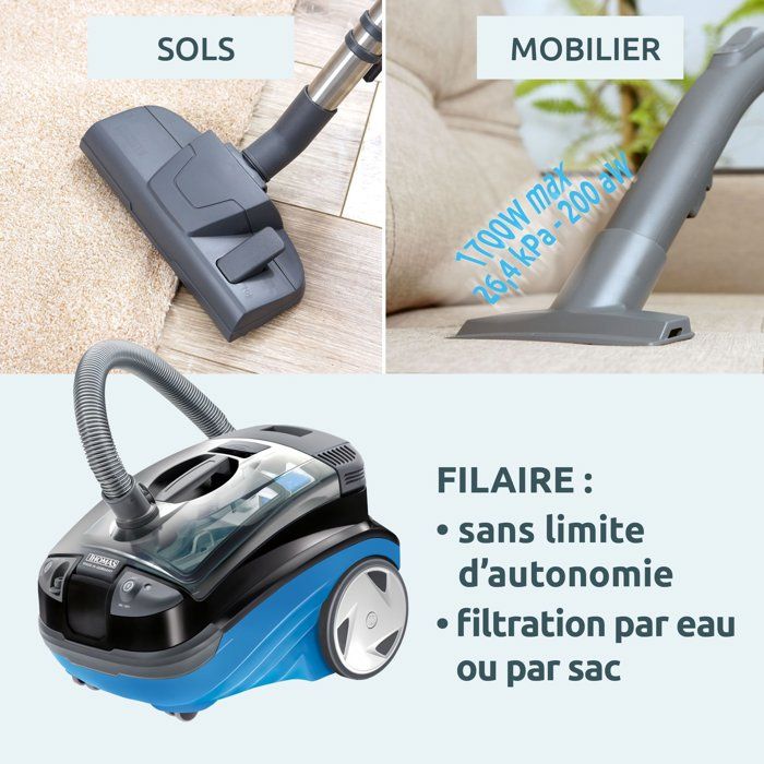 Aspirapolvere smacchiatore 2 in 1 - THOMAS Aquatic Jet - 1700W max - 83 dB(A)