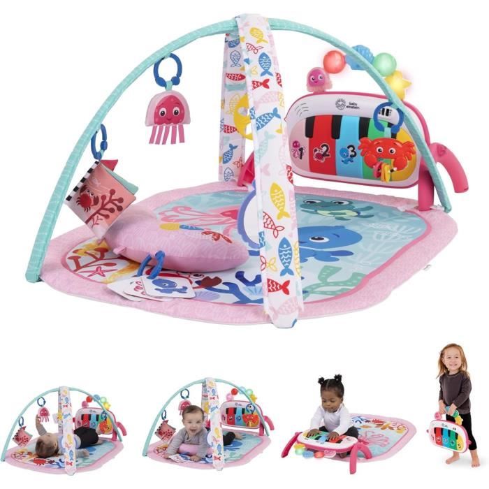 Tappetino da gioco 4 in 1 per bambine BABY EINSTEIN - Kickin' Tunes - Pianoforte giocattolo, giocattoli ad arco sensoriale, multilingue
