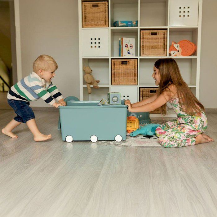 Cassapanca portaoggetti - THERMOBABY - PLAYBOX - Maxi - Verde azzurro