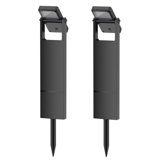 Set di 2 luci solari da giardino per vialetti - LUMISKY - BRITY - LED bianco caldo - Impermeabili - Illuminazione per vialetti da giardino