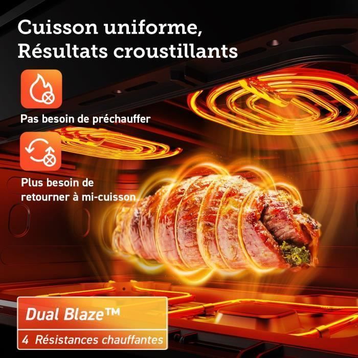 Friggitrice senza olio COSORI - Dual Blaze Twinfry Chef Edition - Capacit� 10 l - 6 programmi - 2800 W - Nero