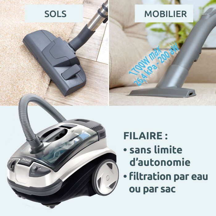 Aspirapolvere smacchiatore 2 in 1 - THOMAS - Aquatic Panda - 1700W max - 83 dB(A)