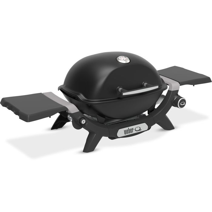 Barbecue a gas Weber Q1200N - 2,94 kW - 1 bruciatore in acciaio inox - Due ripiani laterali - Ghisa smaltata - Nero