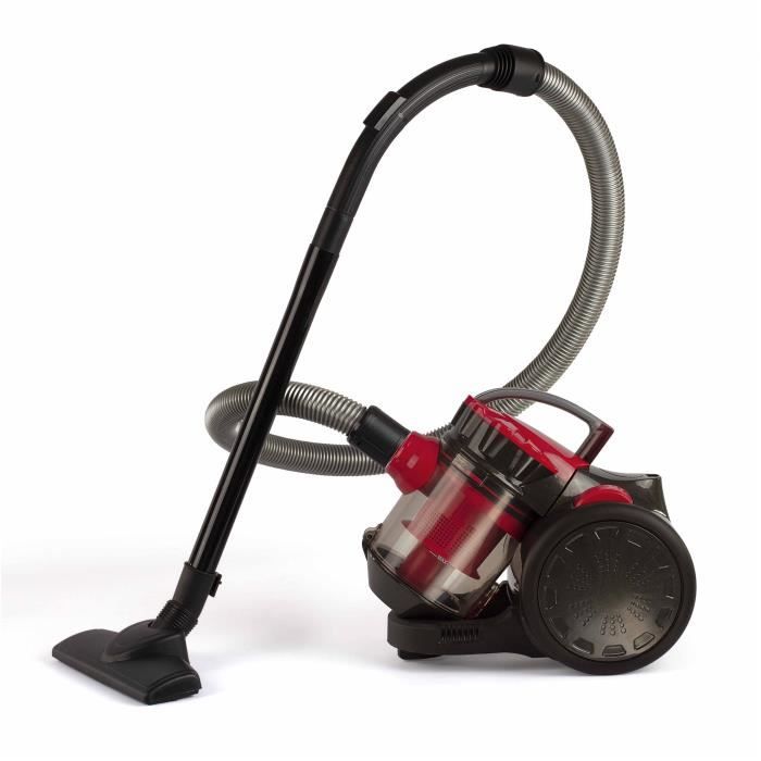 Aspirapolvere multiciclonico senza sacco - LIVOO DOH105R - 700 W - 2 L - 78 dB - Filtro lavabile - Ugello 2 in 1 - Rosso / Nero