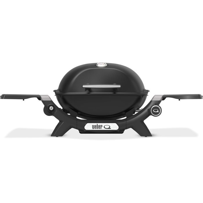 Barbecue a gas Weber Q1200N - 2,94 kW - 1 bruciatore in acciaio inox - Due ripiani laterali - Ghisa smaltata - Nero