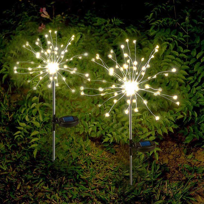 Set di 2 luci solari - LUMISKY - FIREWORKS SPIKE - Effetto fuochi d'artificio a LED - H97 cm - Illuminazione decorativa per esterni