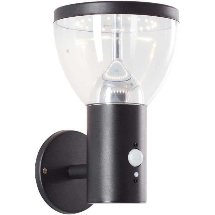 Applique da esterno - BRILLIANT - TULIP - LED e solare - Rilevatore di movimento - Acciaio inossidabile e plastica - 4 W - Nero