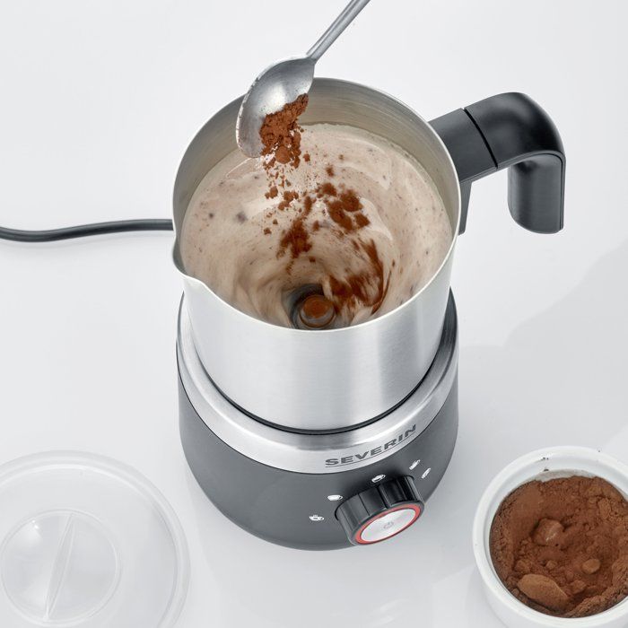 Montalatte a induzione - SEVERIN - SM3588 - Montalatte caldo o freddo, 300 ml, acciaio inox - 550 W - Acciaio inox/Nero