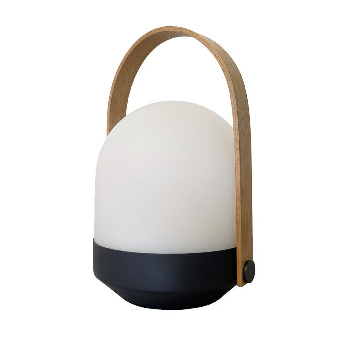 Lampada portatile senza fili LUMISKY AURA - LED bianco caldo dimmerabile - manico in bamb� - ricaricabile - altezza 27 cm