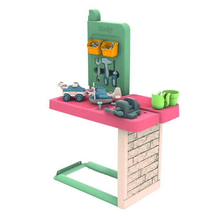 Smoby Life - Laboratorio fai da te adattato alle case Smoby - Prodotto in Francia - Materiali riciclati - 39 accessori - Et� 2+