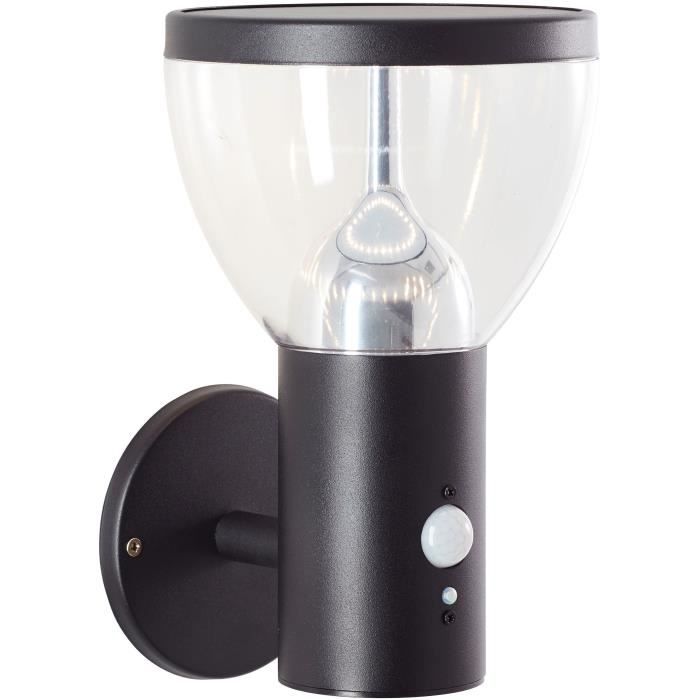 Applique da esterno - BRILLIANT - TULIP - LED e solare - Rilevatore di movimento - Acciaio inossidabile e plastica - 4 W - Nero