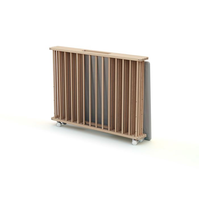 Box pieghevole rettangolare - WEBABY - CALI - 70 x 100 cm - Fino a 24 mesi - Faggio grezzo
