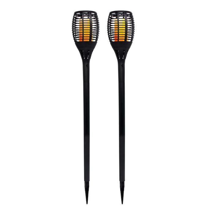 LUMI GARDEN Set di 2 mini torce solari Maity Sun - Effetto fiamma - LED - H 70 cm - Bianco caldo