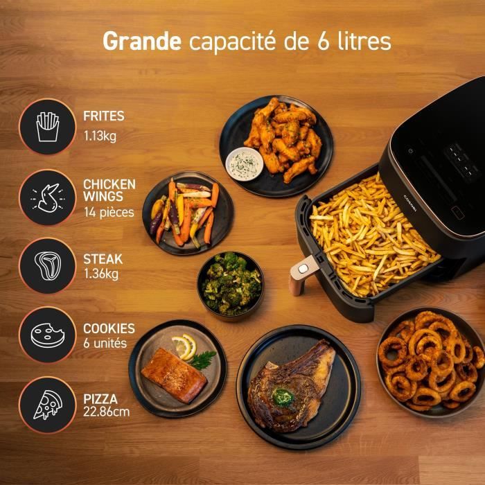 Friggitrice senza olio COSORI - Turbo Blaze Chef Edition - Capacit� 6 l - 6 programmi - 1725 W - Nero