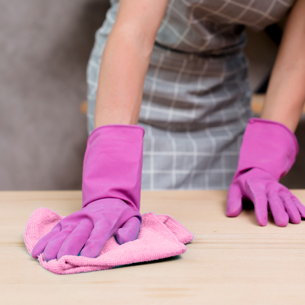 Angee red multi-purpose cloth with abrasive angle