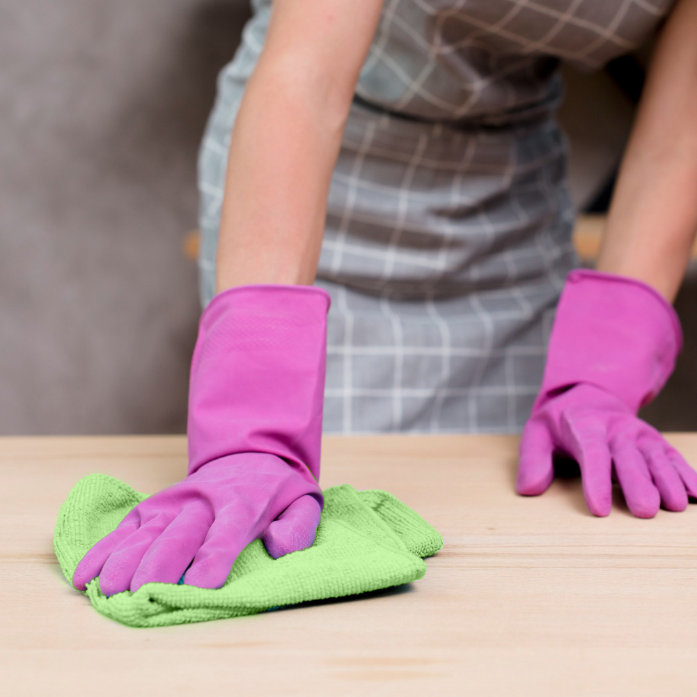 Angee green multi-purpose abrasive corner cloth