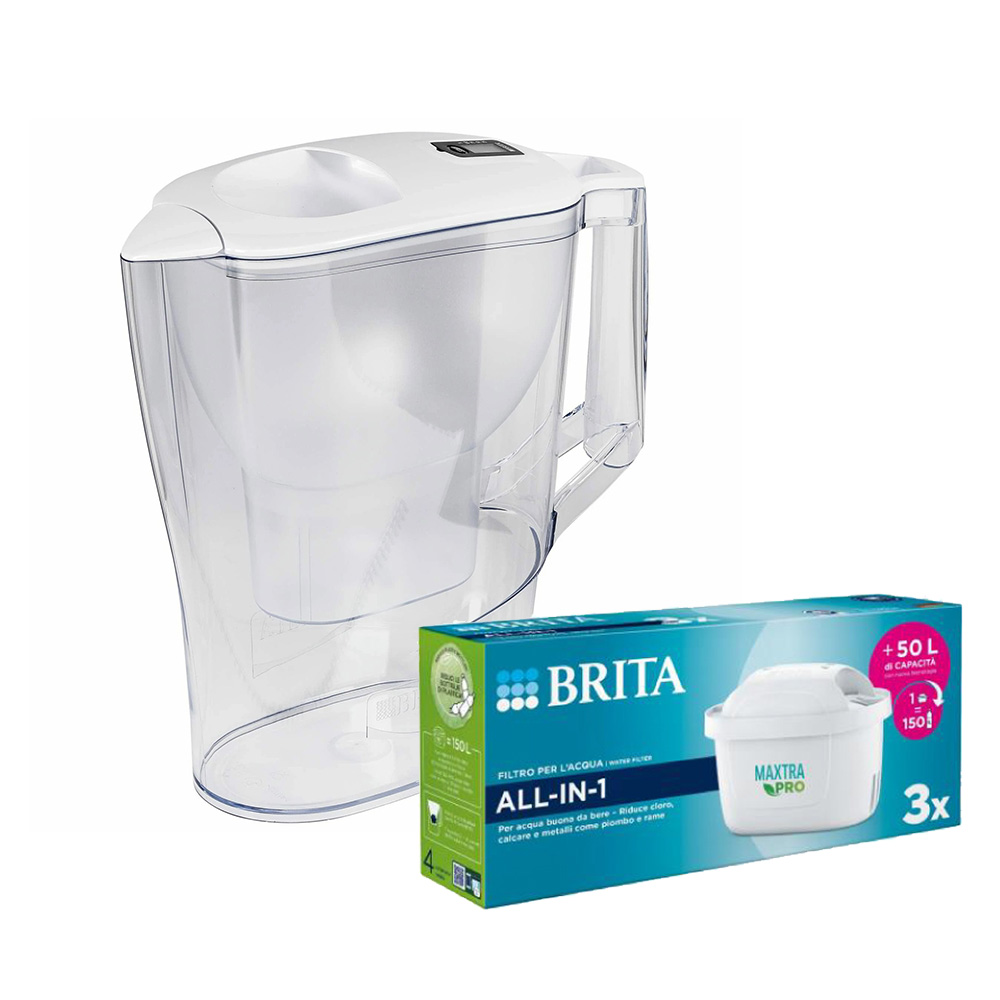 Caraffa filtrante Brita Aluna 2,4 litri con 3 filtri Maxtra Pro all-in-1