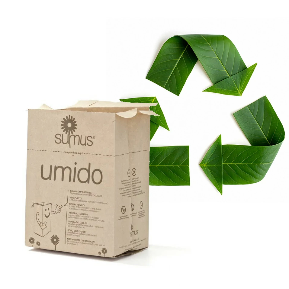 Sumus sacchetti umido in carta confezione 50 pezzi da 8 litri