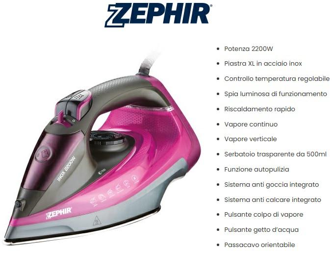ZEPHIR FERRO DA STIRO PIASTRA XL 2200W ZHF2200X