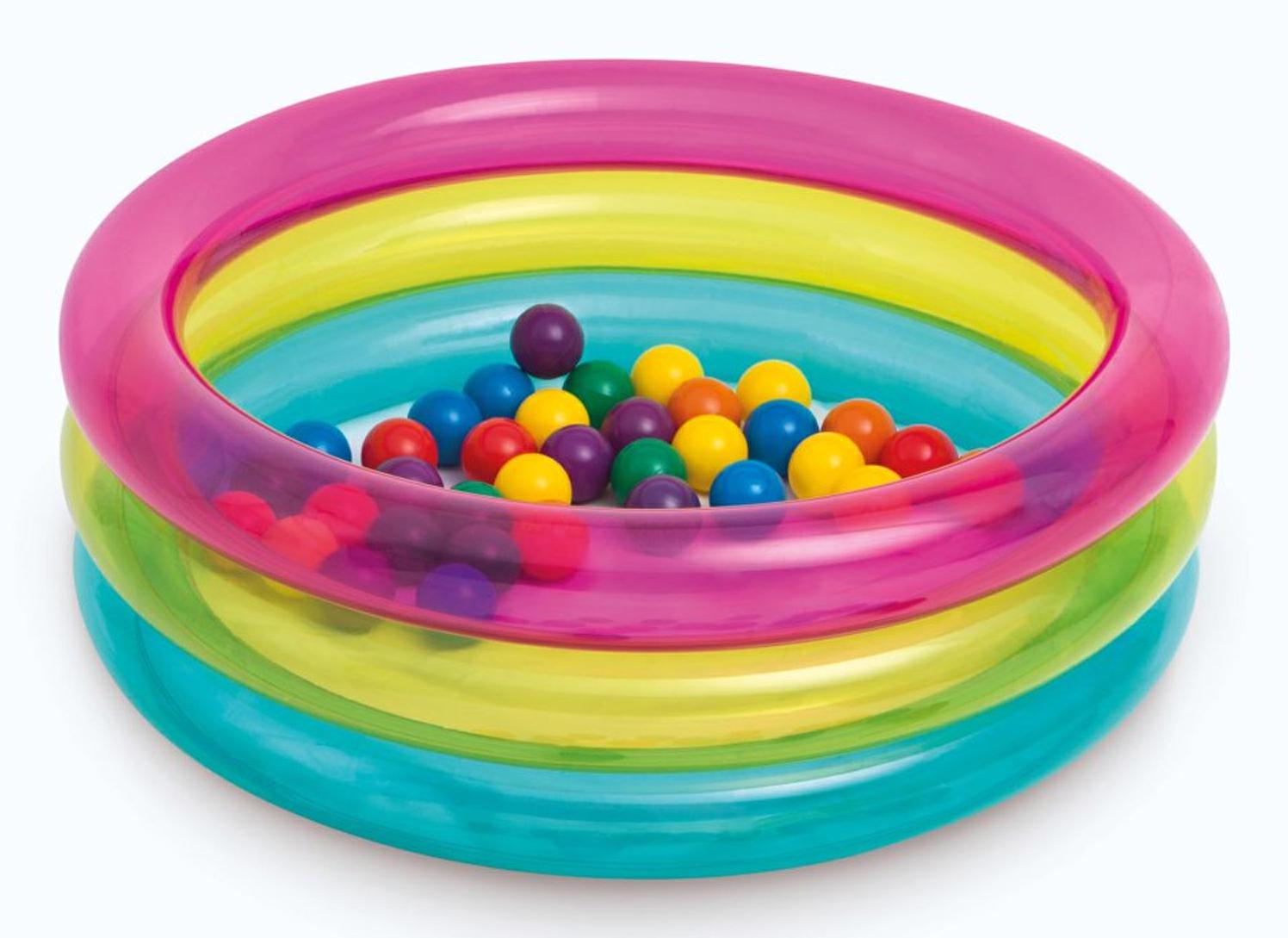 INTEX THREE-RING BABY POOL WITH ROUND BALLS 1/3 YEARS 86x25 48674