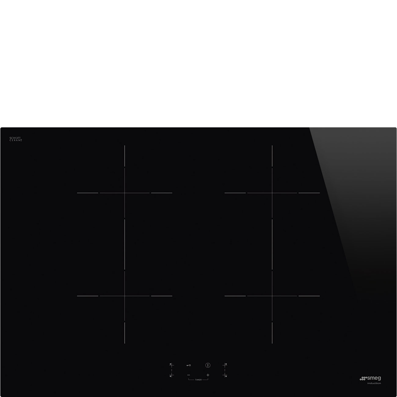 SMEG PIANO COTTURA INCASSO INDUZIONE 70/75M 4 ZONE NERO SIB2741D