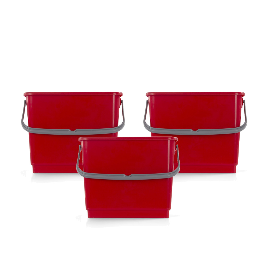 Box of 3 red buckets of 4 Lt.