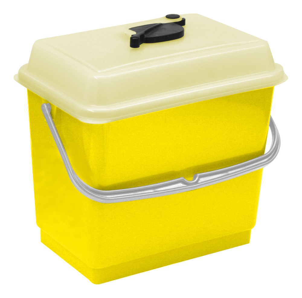 4 L bucket with lid, yellow