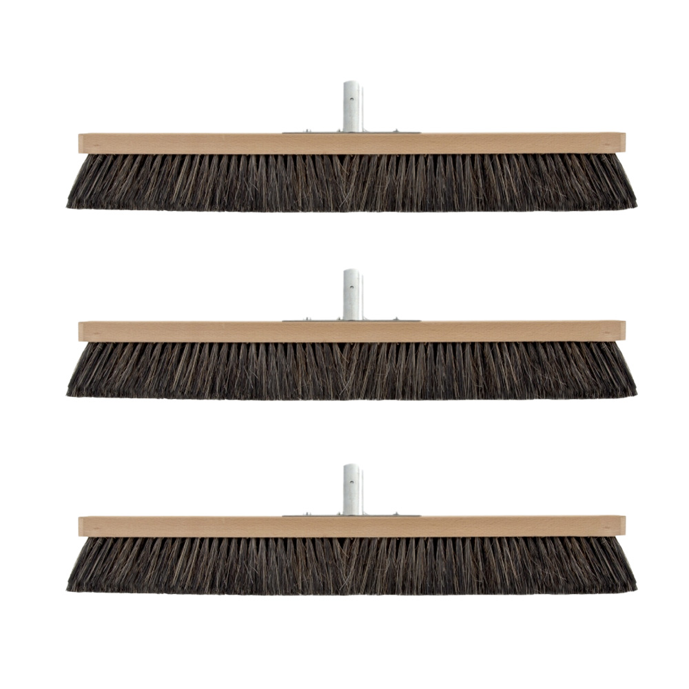 Box of 3 Linear Bristle Brooms, 60 cm