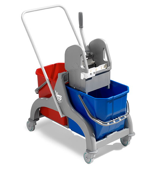 Nick gray 50 lt professional cleaning trolley with reversible handle