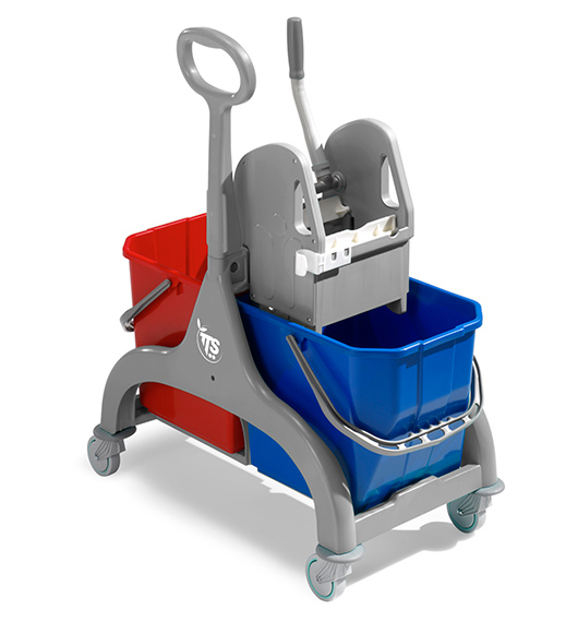 Nick gray 30 liter professional cleaning trolley with umbrella handle