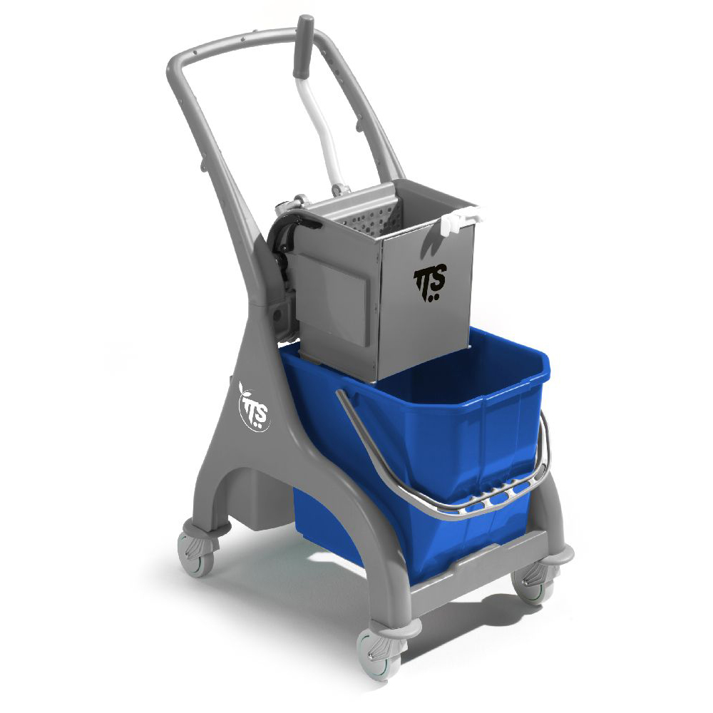 Nick gray 25 lt professional cleaning trolley with O-Key wringer and U handle