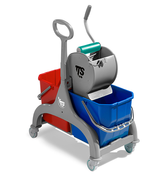 Nick gray 30 liter professional cleaning trolley with Dry wringer and umbrella handle