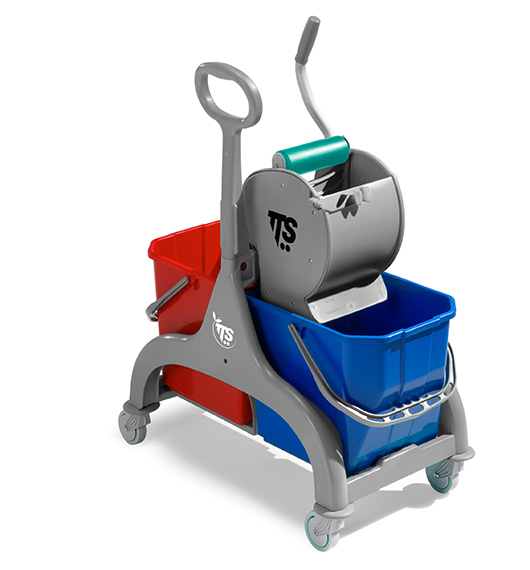 Nick gray 50 lt professional cleaning trolley with Dry wringer and umbrella handle