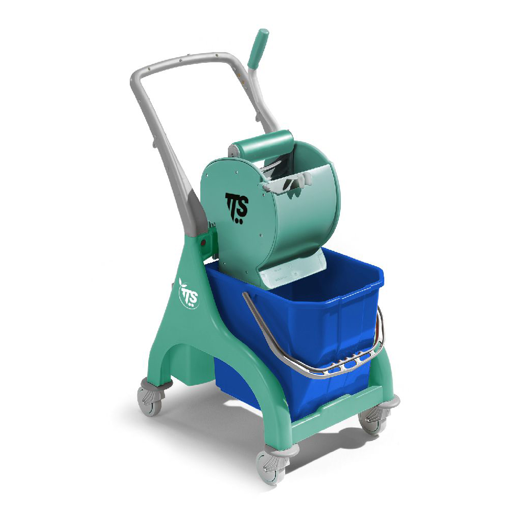Nick green 15lt professional cleaning trolley with Dry wringer and U-handle