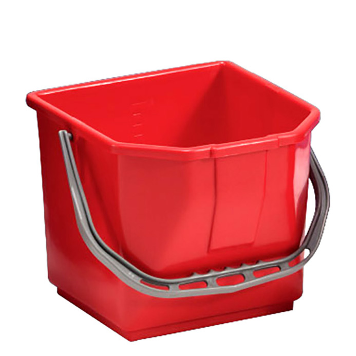 Box of 2 red moplen buckets of 15 Lt.