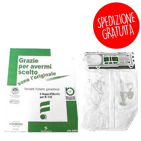 Pack of 6 Folletto Bags VK 135 - VK 136