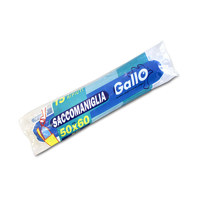 Roll of 15 blue handle bags measuring 50x60 cm