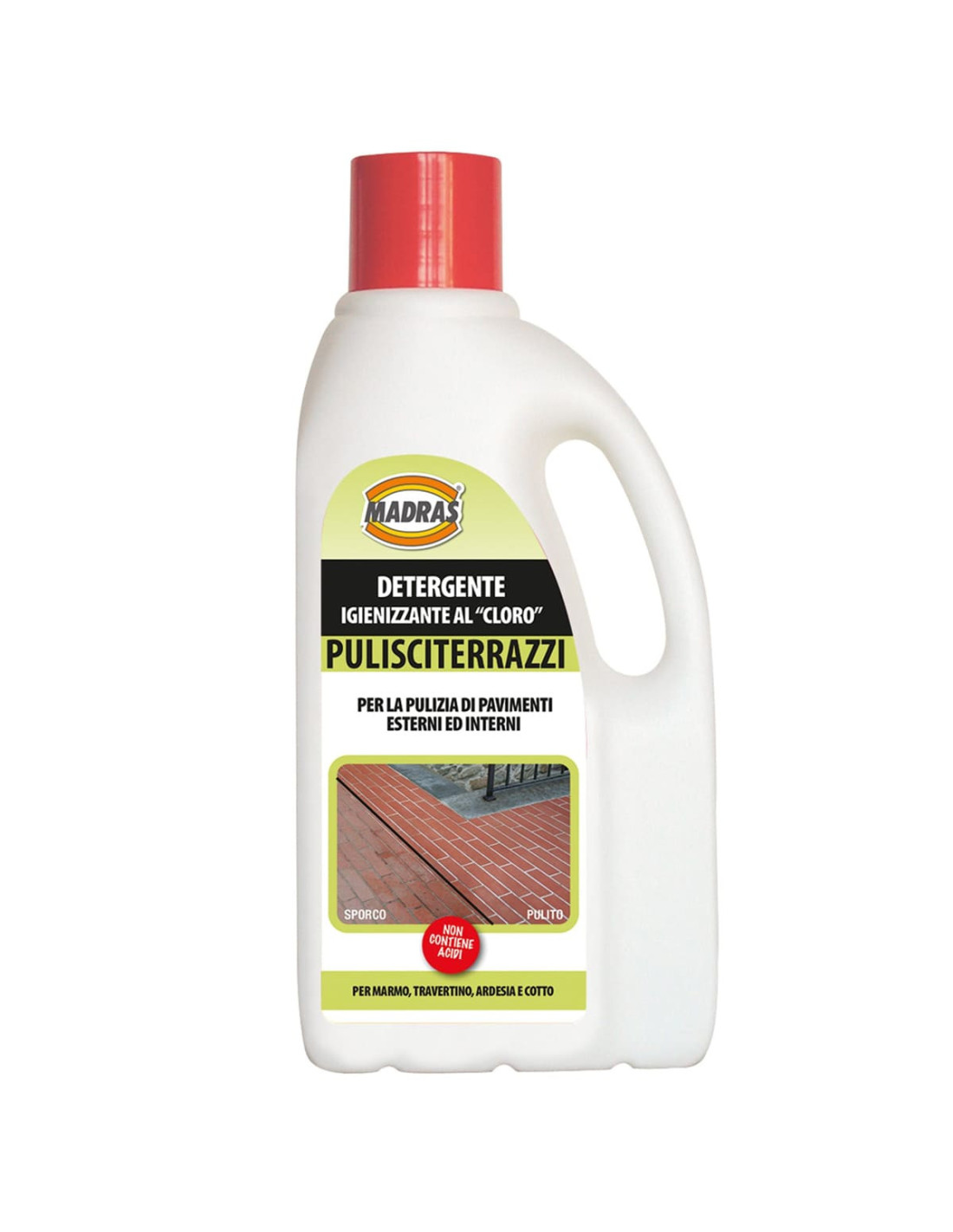 Sanitizing and degreasing detergent for outdoor and indoor floors Pulisciterrazzi 1 liter