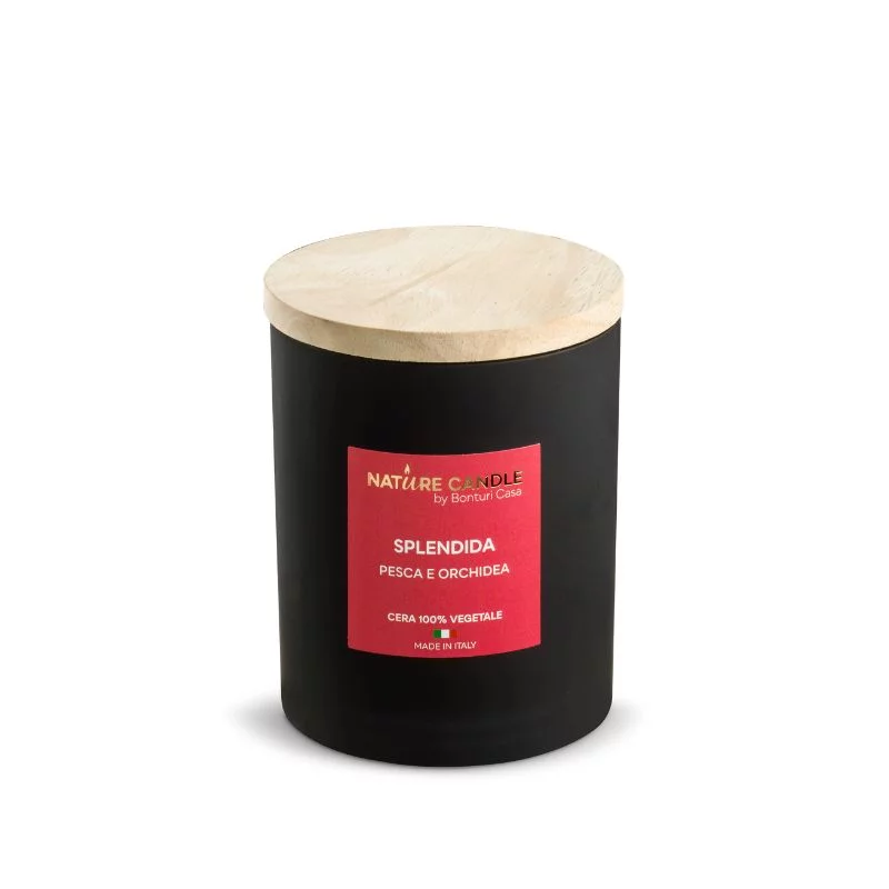 Splendida natural scented candle - Peach and Orchid 200 gr - Leiè collection