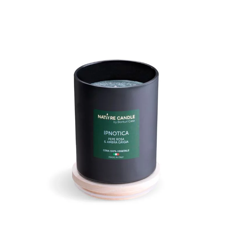 Hypnotic natural scented candle - Pink Pepper and Ambergris 200 gr - Essenza collection
