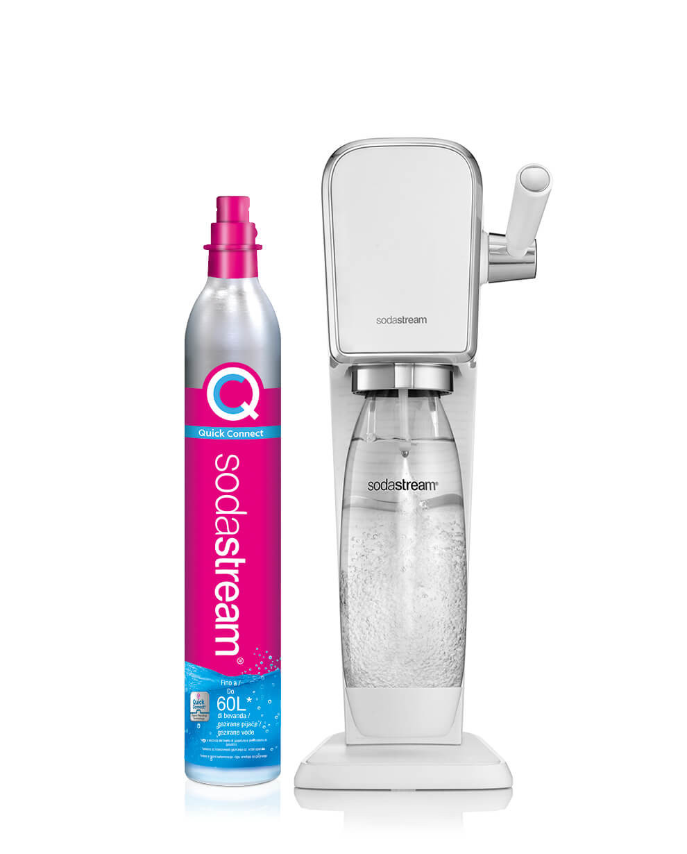 Sodastream Art white carbonator with bottle