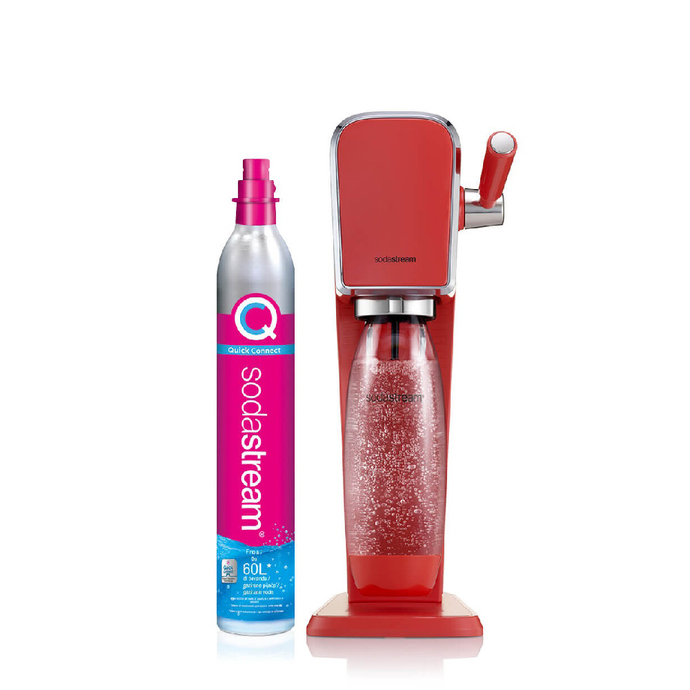 Sodastream Art Mandarin carbonator with sodastream bottle and refill