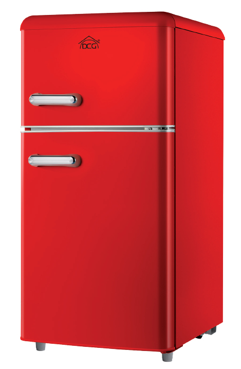 DCG DOUBLE DOOR FRIDGE RETRO LINE 100LT AND RED MF100RCDP