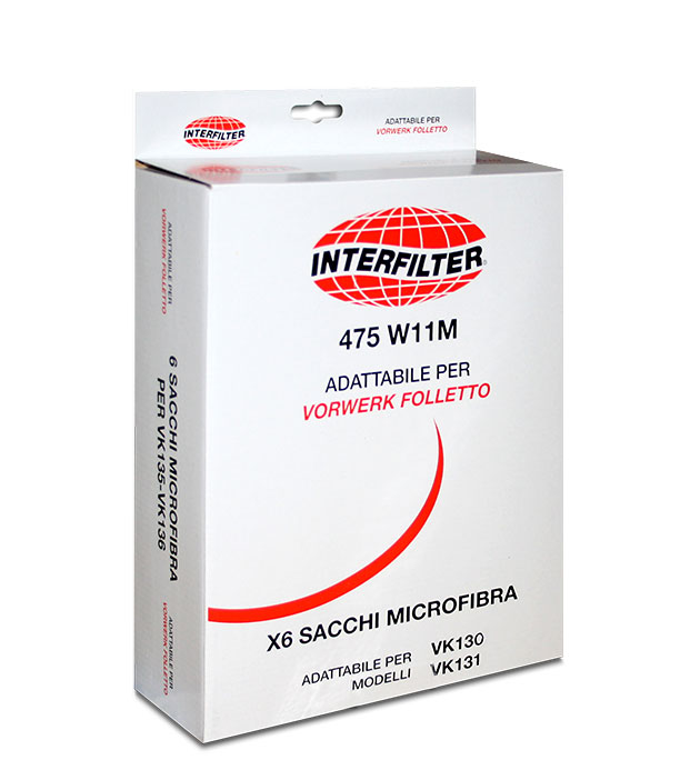 Pack of 6 bags for Folletto VK 130 - VK 131