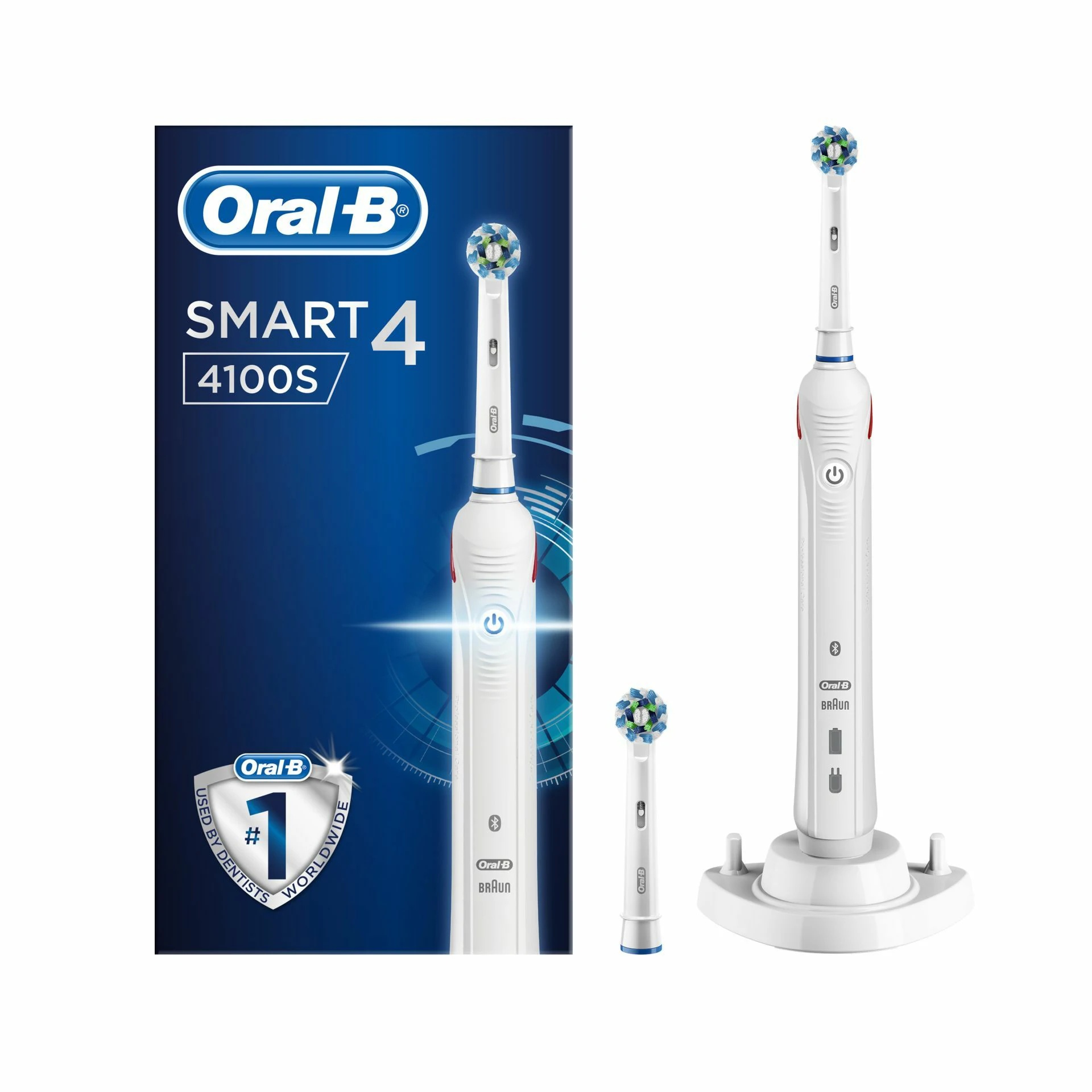 Oral-B Smart 4 4100S White Electric Toothbrush with 2 Heads
