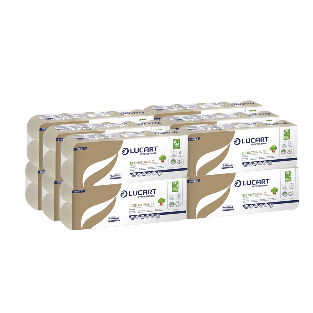 Pack of 12 packs of toilet paper of 10 rolls Econatural