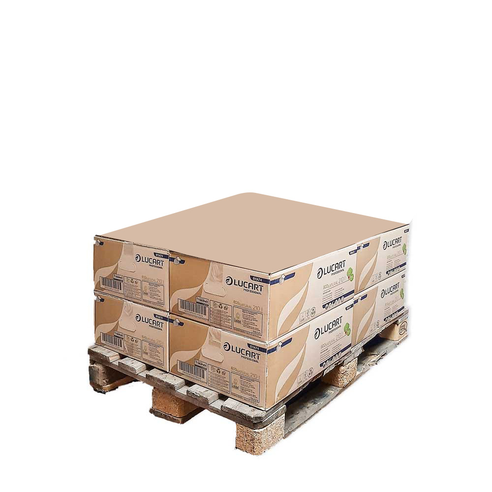 Packaging: 8 boxes of 40 packs of Lucart Econatural 210I interleaved toilet paper