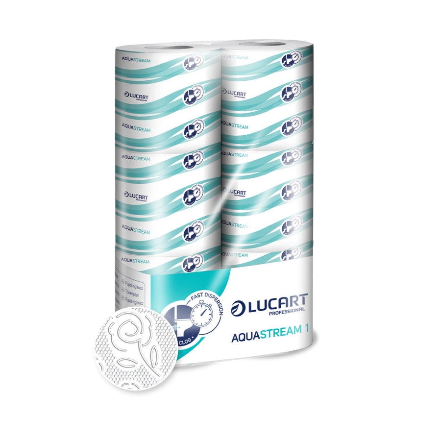 Pallet of 192 packs of Aquastream 1 water-soluble toilet paper of 6 rolls